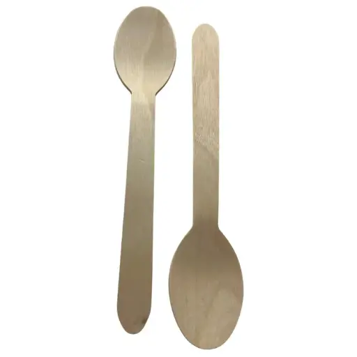 [76020024] 100 cuillières en bois wax VERIVE - brun - 160mm 