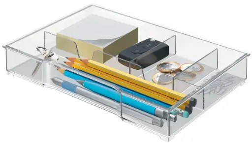[5215002] Leitz organiseur pour bloc de classement WOW et Plus, 4 compartiments, transparent