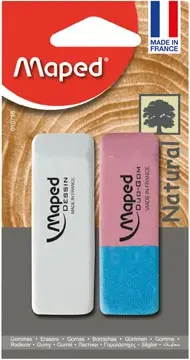 [M10716] Maped gomme Dessin & gomme Duo-Gom, blister de 2 pièces