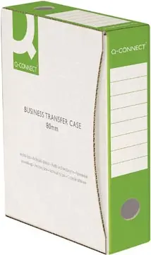 [kf15834] 20 Q-CONNECT boîte à archive, A4, dos 8 cm, en carton de 400 g/m², blanc-vert