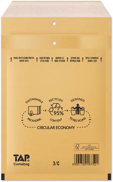 [AO MAKC313] Comebag enveloppes à bulles d'air, ft 150 x 215 mm, avec bande adhésive, brun, boîte de 100 pièces
