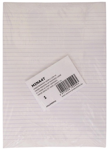 [AO MINA4T] Aurora papier ministre, ligné, paquet de 240 feuilles (doubles pliées)
