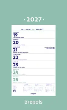 [850902] Brepols calendrier bloc semaine, 2027