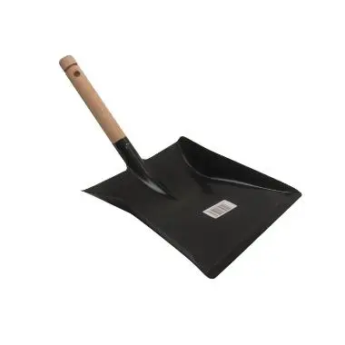 [101623] Ramassette metal noir manche bois