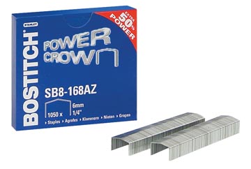 [AOSB8] BOSTITCH AGRAFES SB8-168E, 6 MM, POUR B8R, B8HC, B8E, B8HDP ET B8P, BOÎTE DE 1050 AGRAFES
