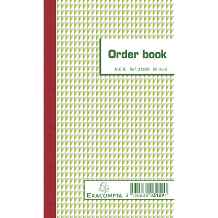 [ER3129X] Orderbook ligné 17x10,5 cm 50 feuillets triple autocopiant

