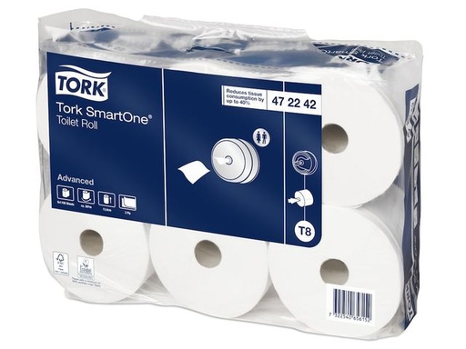 [VK85200017] PAPIER TOIL. TORK SMARTONE TISSUE BLC 2-PLIS 200M T8-1150 feuilles - TORK472242 - 6 pcs