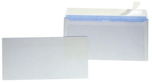 [AO01555] Gallery enveloppes, ft 114 x 229 mm, sans fenêtre, avec bande adhésive, paquet de 50 pièces
