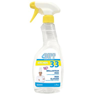 [GT512563] Nettoyant brillanteur cuisine inox prêt à l'emploi spray 500ml Dipp 33
