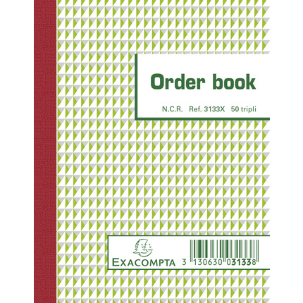 [ER3133X] Orderbook ligné 13,5x10,5cm 50 feuillets triple autocopiant
