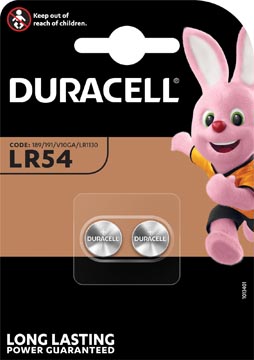 [LR54936] DURACELL PILES BOUTON ELECTRONICS, LR54, BLISTER 2 PIÈCES 