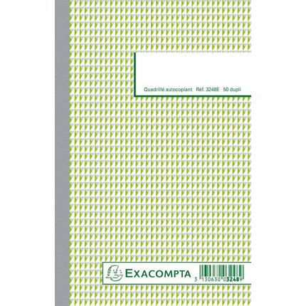 [3248E] Manifold quadrillé 5x5 21x13,5cm 50 feuillets dupli autocopiants 