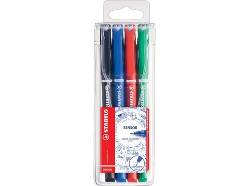 [SO1052003] Fineliner STABILO Sensor 0,3mm assorti étui de 4 pièces. 189/4
