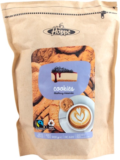 [33687] HOPPE BAKKERS TROTS BISCUITS BLUEBERRY CHEESECAKE, SAC DE 900 G 