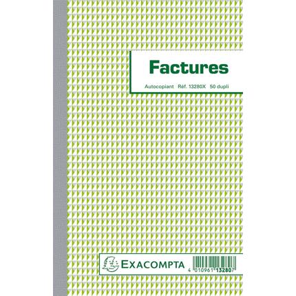 [13280X] Manifold Factures 21x13,5cm 50 feuillets double autocopiant