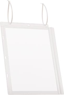 [D502719] DURABLE POCHETTE D'AFFICHAGE IMPERMÉABLE À L'EAU, AVEC ATTACHE-CÂBLES, FT A4, PAQUET DE 5 PIÈCES 