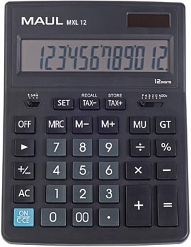 [7267090] MAUL CALCULATRICE DE BUREAU MXL 12, NOIR 