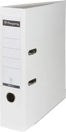 [900848] PERGAMY CLASSEUR, POUR FT A4, EN CARTON RECOUVERT DE PP, AVEC BORD DE PROTECTION, DOS DE 8 CM, BLANC 