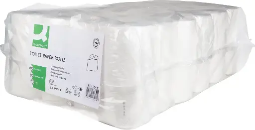 [KF17055] Q-CONNECT PAPIER TOILETTE, 2 PLIS, 200 FEUILLES, PAQUET DE 12 X 4 ROULEAUX 
