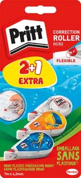 [2799587] PRITT MINI DÉROULEUR DE CORRECTION, 2 + 1 GRATUIT, SOUS BLISTER 